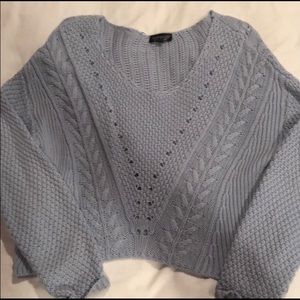 Topshop blue sweater slightly cropped